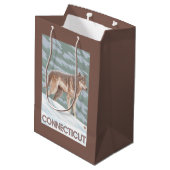 ConnecticutWolf Szene Mittlere Geschenktüte (Rückseite Schrägansicht)
