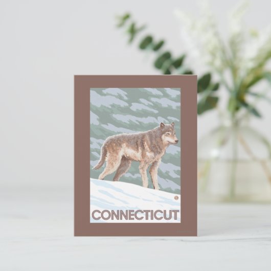 ConnecticutWolf-Szene Postkarte (Stehend Vorderseite)