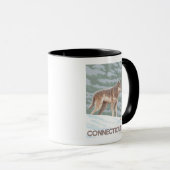 ConnecticutWolf-Szene Tasse (VorderseiteRechts)