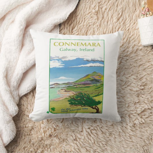 Connemara Cushion Travel Poster Design Kissen (Decke)