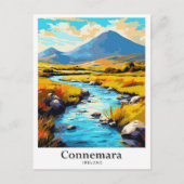 Connemara Ireland Vintage Travel Illustration Postkarte (Vorderseite)