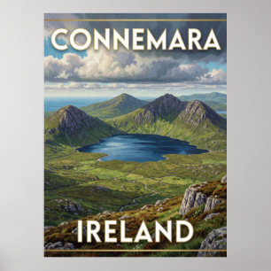 Connemara Irland Twelve Bens Berg Reise  Poster