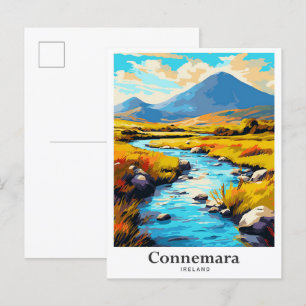 Connemara Irland Vintage Reiseillustration Postkarte