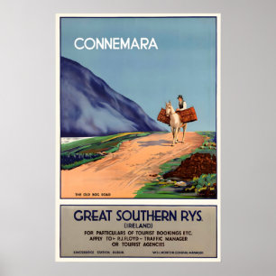 Connemara Irland Vintage Reiseplakat Druck Poster