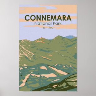 Connemara National Park Irland Twelve Bens Travel Poster