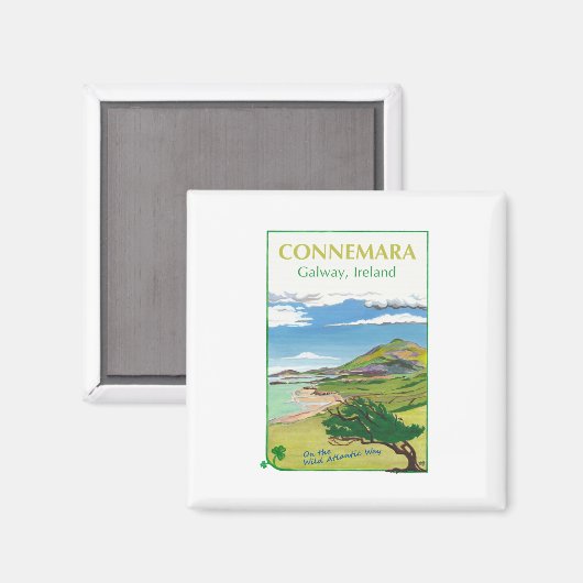Connemara Travel Poster Design Magnet (Vorderseite/Rückseite)