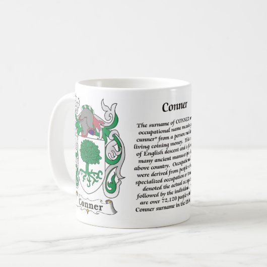 Conner Familien-Wappen Tasse (Vorderseite Links)