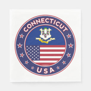 Conneticut Aufkleber, Staaten der USA Serviette