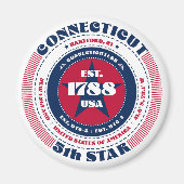 Conneticut Circle Typografy Souvenir Magnet (Vorne)