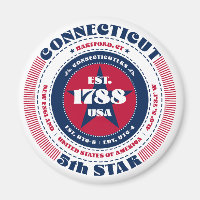 Conneticut Circle Typografy Souvenir Magnet