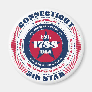 Conneticut Circle Typografy Souvenir Magnet