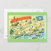 Conneticut Staat Map Postcard Postkarte (Vorne/Hinten)