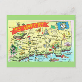 Conneticut Staat Map Postcard Postkarte