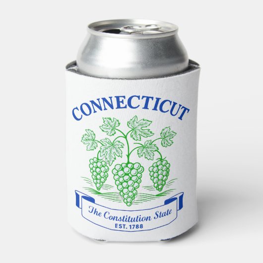Conneticut Verfassung Staat Trauben Dosenkühler (Kanne Vorderseite)