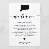 Conneticut Wedding Willkommensbrief & Tour Programm (Vorderseite)