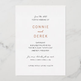 Connie Modern Elegant Wedding Save the Date Folieneinladung