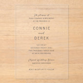 Connie Modern Elegante Wedding Acryleinladungen (Vorderseite)