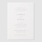 Connie Modern Elegante Wedding Pergament Einladungen (Vorderseite)
