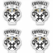 Connolly Wappen Irish Translation & Meaning (x4) Aufkleber (Vorderseite)
