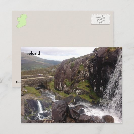 Connor-Durchlauf-Wasserfall, Dingle, Co. Kerry, Postkarte (Vorne/Hinten)