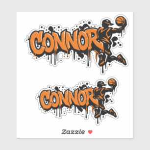 Connor Personalisierter Basketball Graffiti  Aufkleber