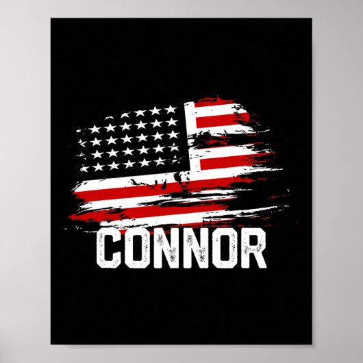 Connor US-Flagge Personalisiert 4. Juli Connor Poster (Vorne)