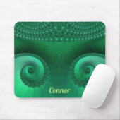 CONNOR ~ Zany Shades of Green Fraktal Pattern Mousepad (Mit Mouse)