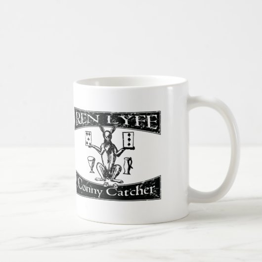 Conny Catcher Kaninchen Holzschnitt, Robert Greene Kaffeetasse (Rechts)