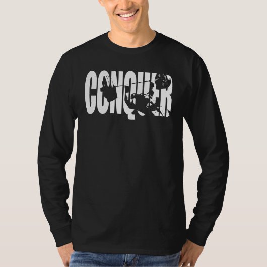 Conquer Bench Press Motivierend T-Shirt (Vorderseite)