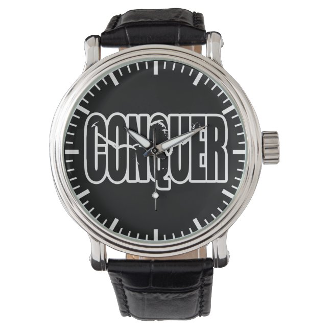 CONQUER (Body-Gebäude-Motivation) Armbanduhr (Vorderseite)