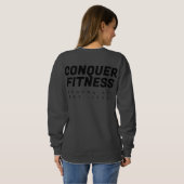 Conquer Fitness Sedona Crew Nackenschwarzer Schrif Sweatshirt (Schwarz voll)