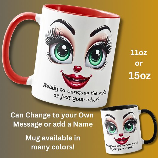 Conquer World  Add Name Message Fabulous Eyes Face Tasse