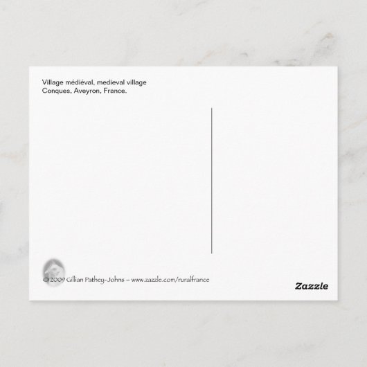 Conques, Frankreich, Postkarte (Rückseite)