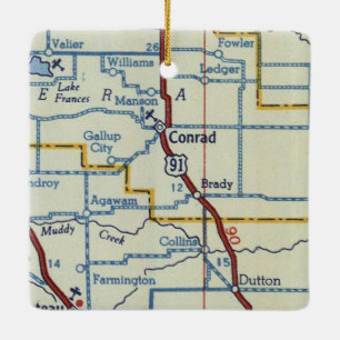 Conrad MT Vintag Map Keramikornament