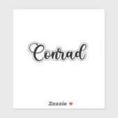 Conrad Name - Handgeschriebene Kalligrafie Aufkleber (Blatt)