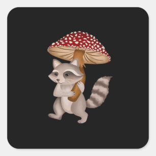 Conrad The Raccoon Classic Quadratischer Aufkleber