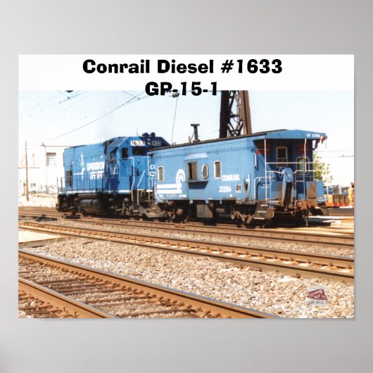 Conrail Diesel #1633 GP-15-1 und Kaboose Poster (Vorne)
