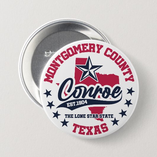 Conroe, Texas Button (Vorne & Hinten)