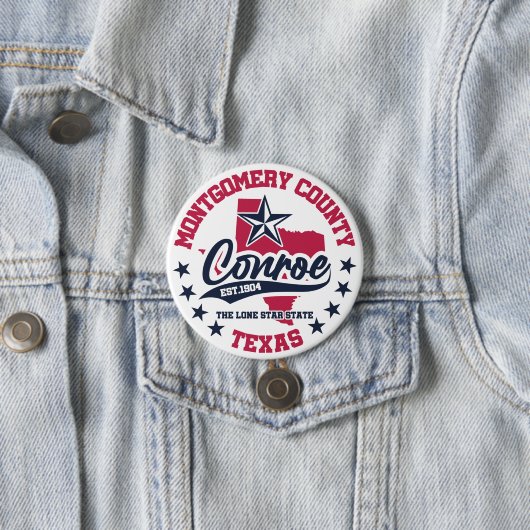 Conroe, Texas Button (Beispiel)