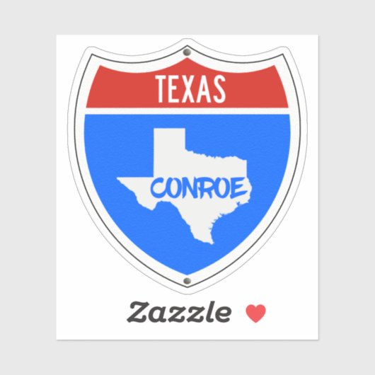 Conroe Texas Sign Aufkleber (Blatt)