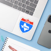 Conroe Texas Sign Aufkleber (Laptop mit iPhone)