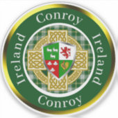 Conroy Irish Shield & Celtic Cross Personalisiert Aufkleber (Vorderseite)
