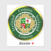 Conroy Irish Shield & Celtic Cross Personalisiert Aufkleber (Blatt)