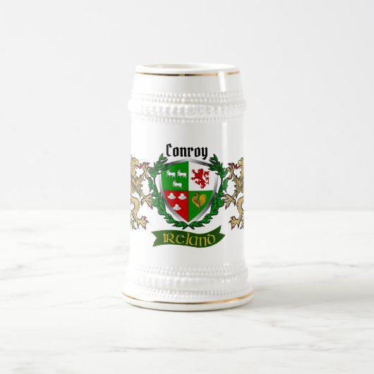 Conroy/O'Conry Irish Shield Personalisiert Bierglas (Mittel)