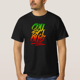 Conscious Rasta Colors Typografie Reggae T - Shirt