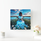 Consciousness / Conciencia Quadratische Wanduhr (Zuhause)