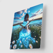 Consciousness / Conciencia Quadratische Wanduhr (Winkel)