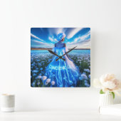 Consciousness / Conciencia Quadratische Wanduhr (Zuhause)