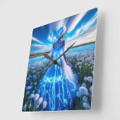 Consciousness / Conciencia Quadratische Wanduhr (Winkel)