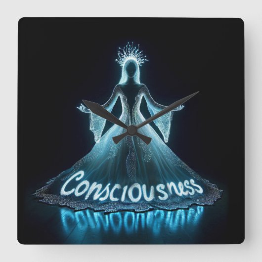 Consciousness / Conciencia Quadratische Wanduhr (Vorderseite)